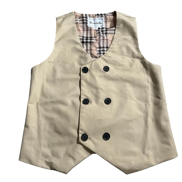 Other - NWT! Kids Tan Vest with Checkered Lining Size 10